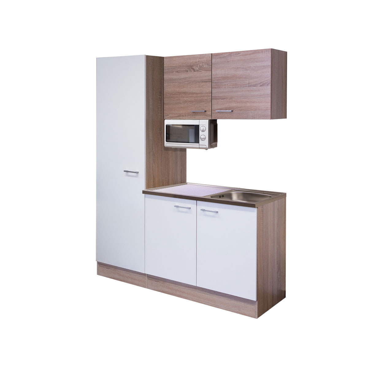 Flex-Well Singleküche „SAMOA 1005-000“,150x60 cm, weiß-sonoma eiche