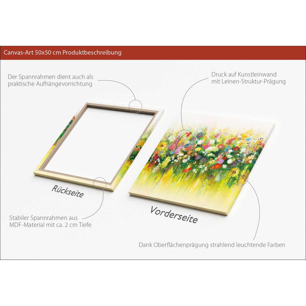 Kunstleinwand AN1059J5 50 x 50 Bild 3