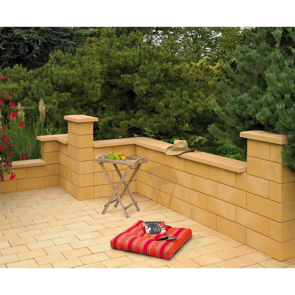 Mauerabdeckung gelbsand 48x27x4-4,5 cm Bild 2