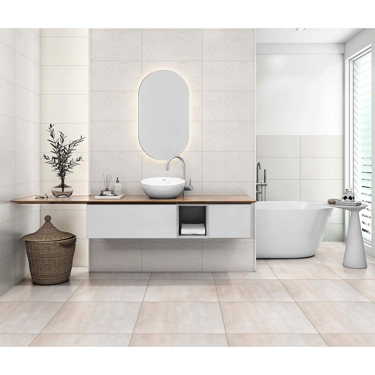 Wandfliese Ella beige Strutur matt 30x60x0,7 cm Bild 2