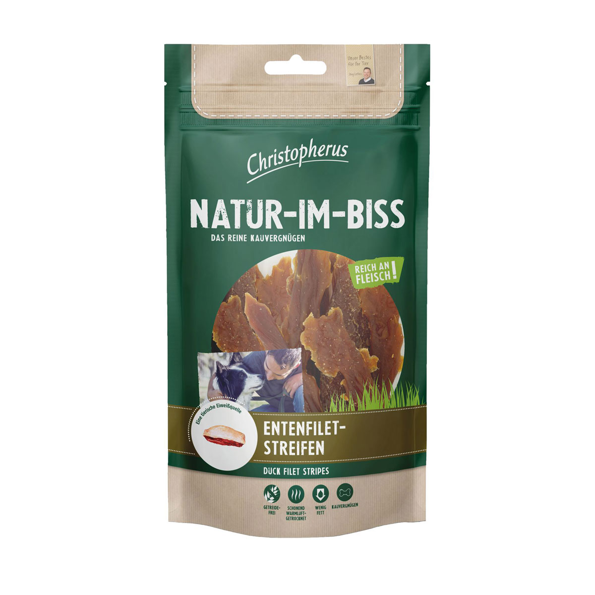 Christopherus Dog Snack Entenfiletstreifen 70g