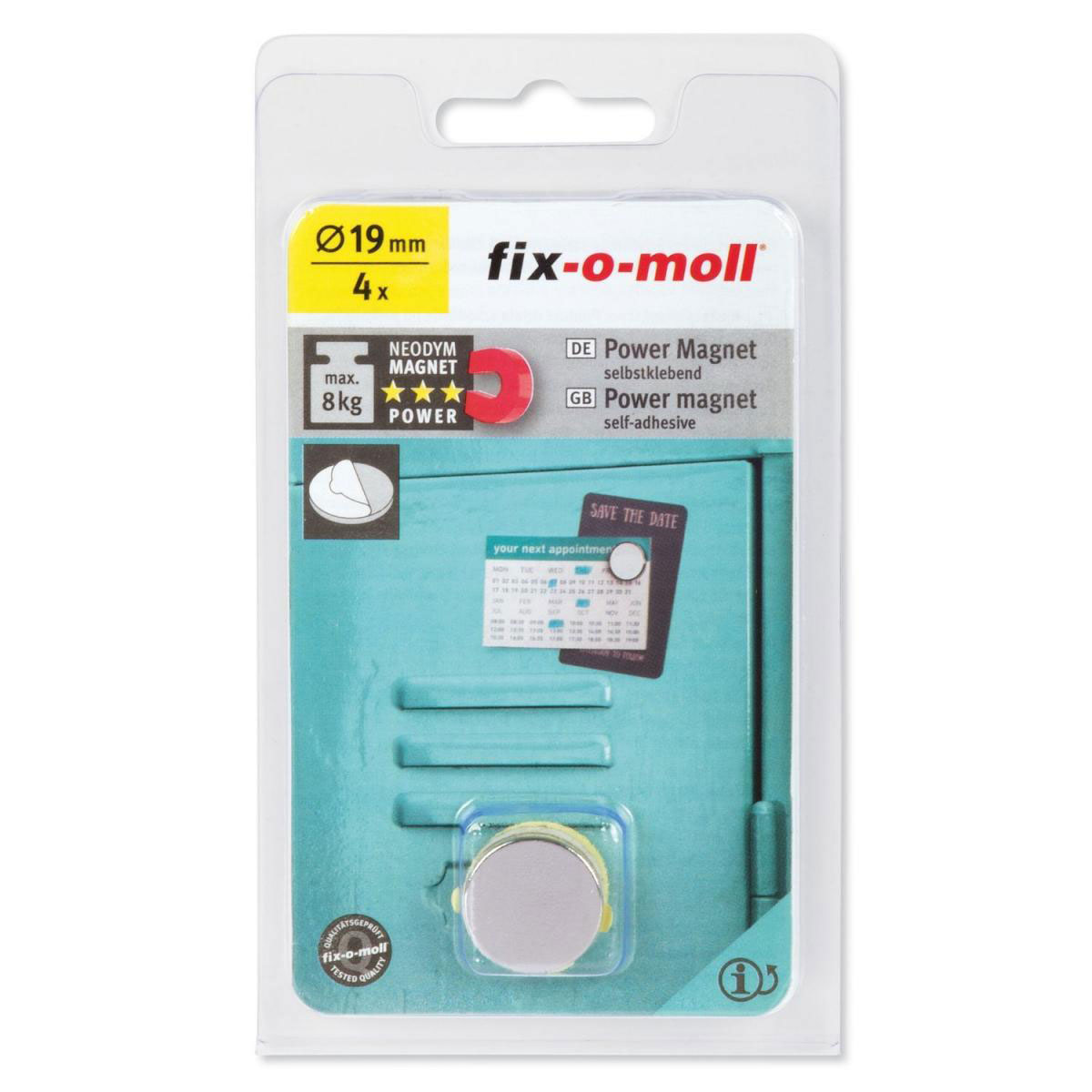 Magnet-Scheibe Neodym sk silber D19 mm 4St