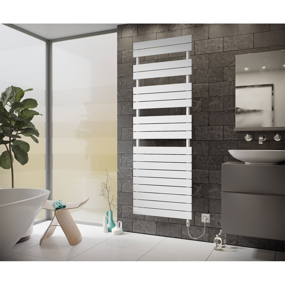 Ximax  Elektrischer Handtuchwärmer P2 1720 x 600 mm 900 Watt Typ 2 Weiß