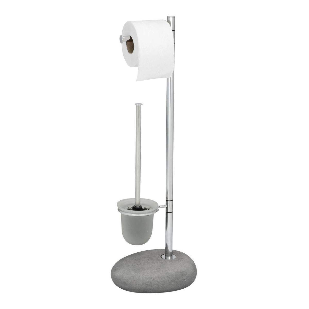 Wenko Stand WC-Garnitur Pebble Stone grau