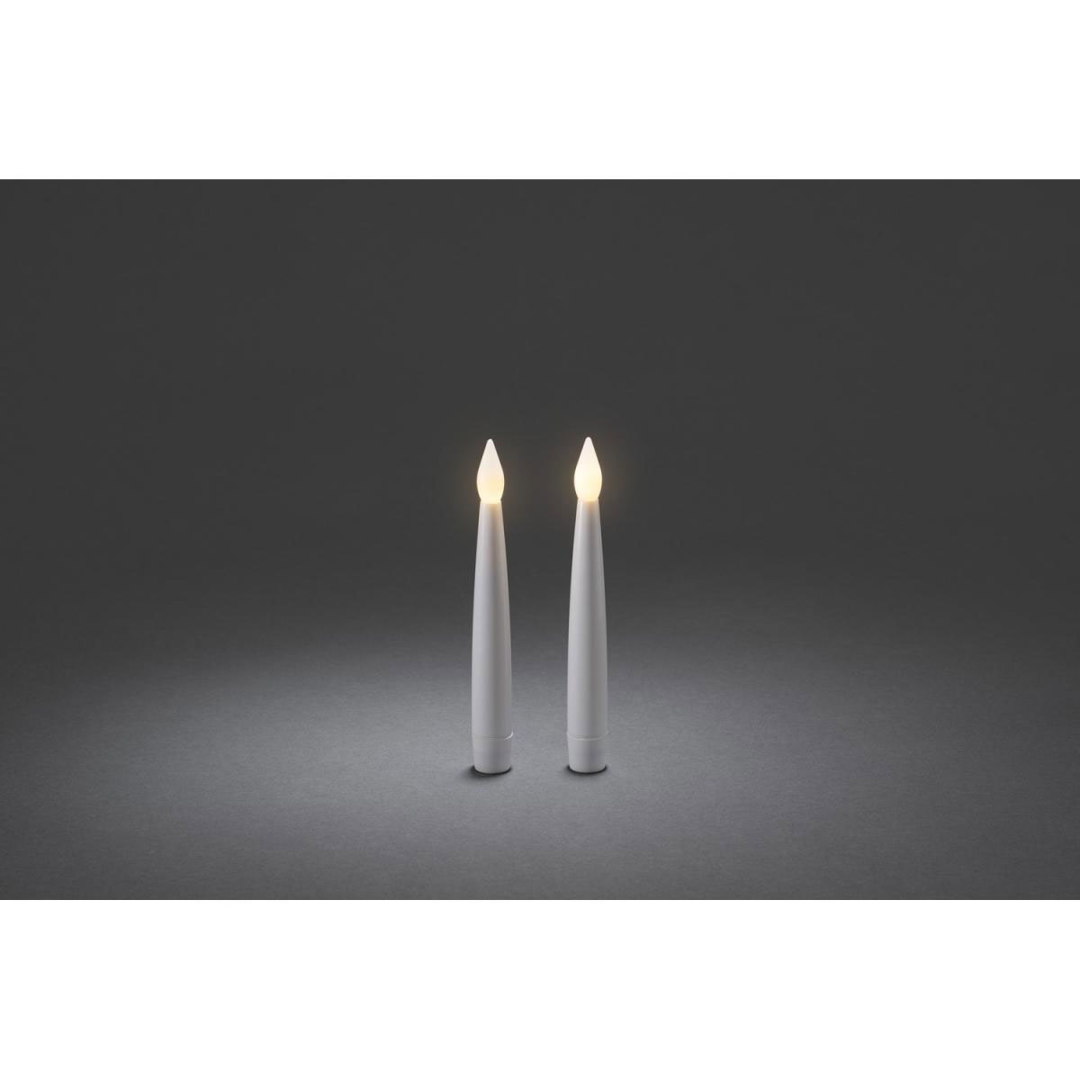 Konstsmide LED Kerzen weiß 2er-Set 210880 flackernd 