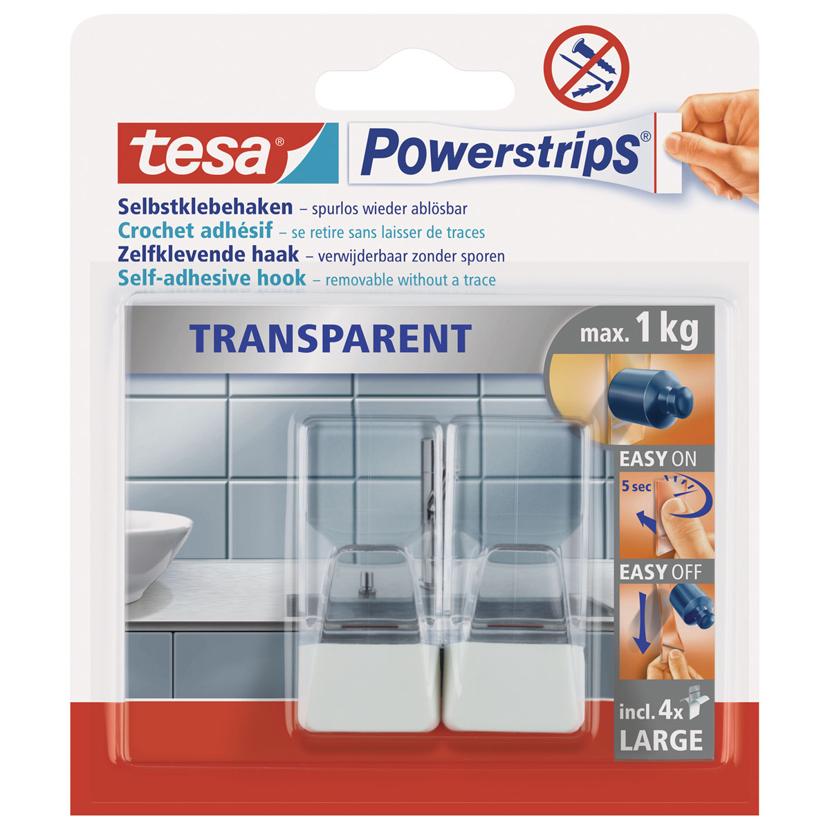 Tesa Powerstrips transparent weiss