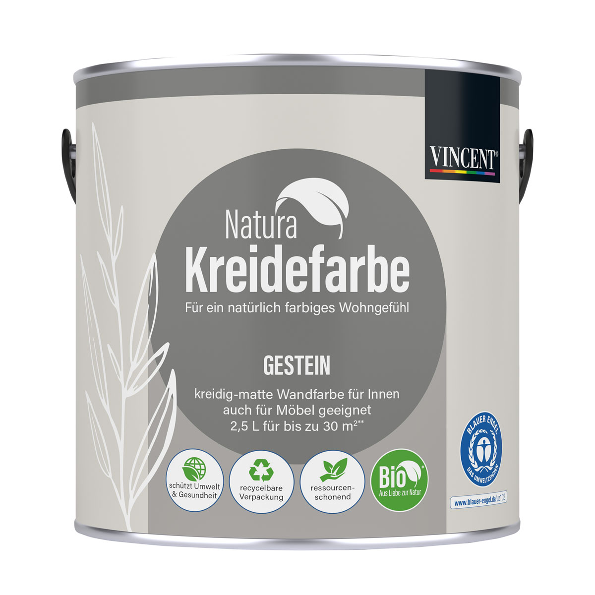 Vincent  Natura Kreidefarbe Gestein matt 2,5 L