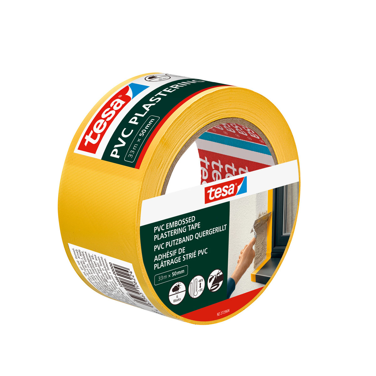 Tesa  Putzband PVC gelb 33m x 50mm Bild 2