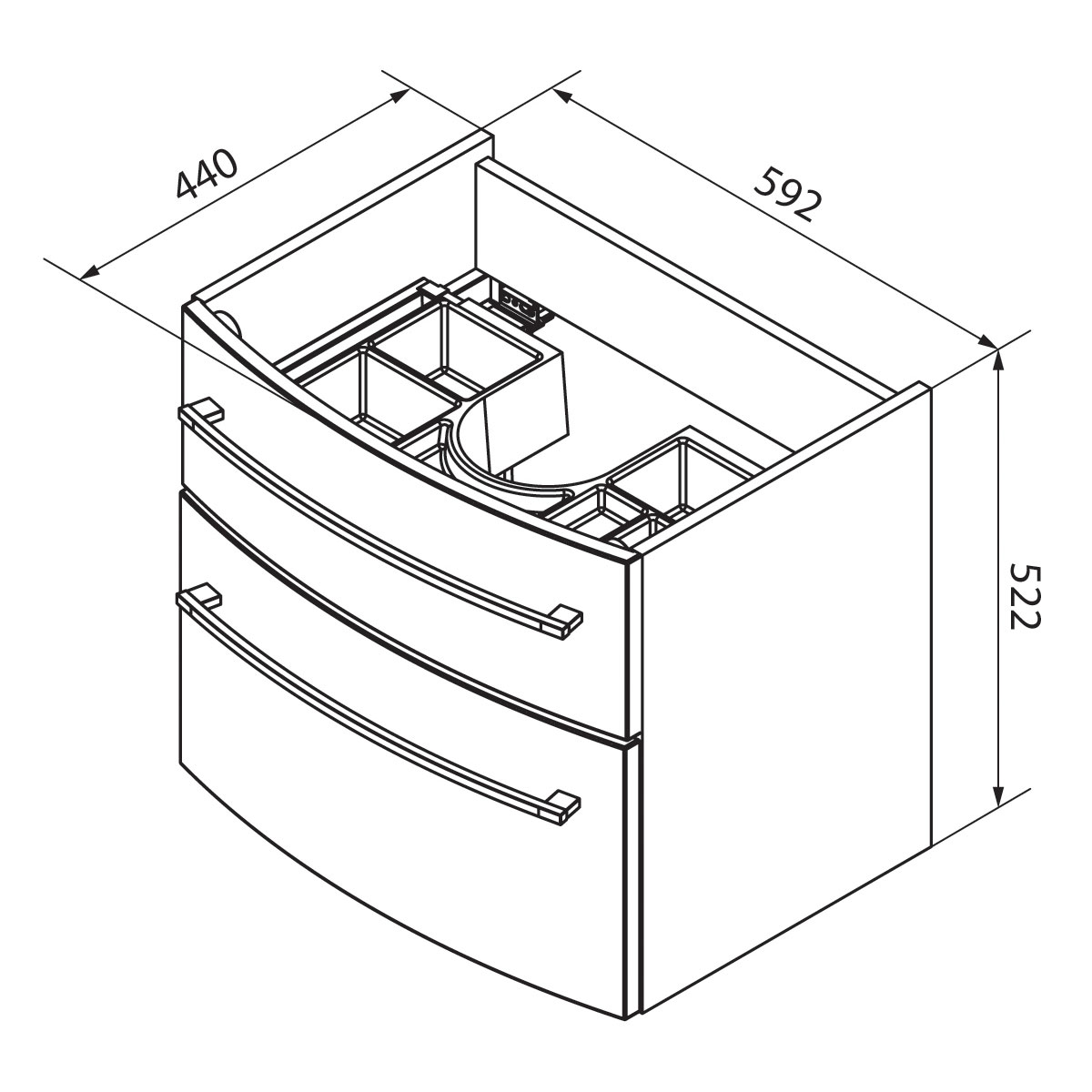 Fackelmann  Waschtisch-Set B.Style 632 x 543 x 460 mm Sandeiche/Weiß Bild 9