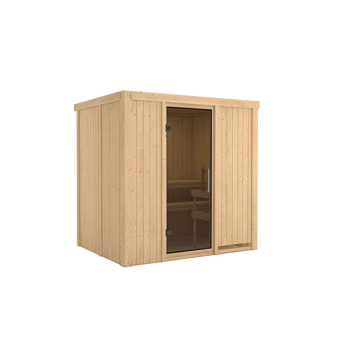 Karibu Sauna Fanja Fronteinstieg ohne Ofen kein Kranz Energiespartür