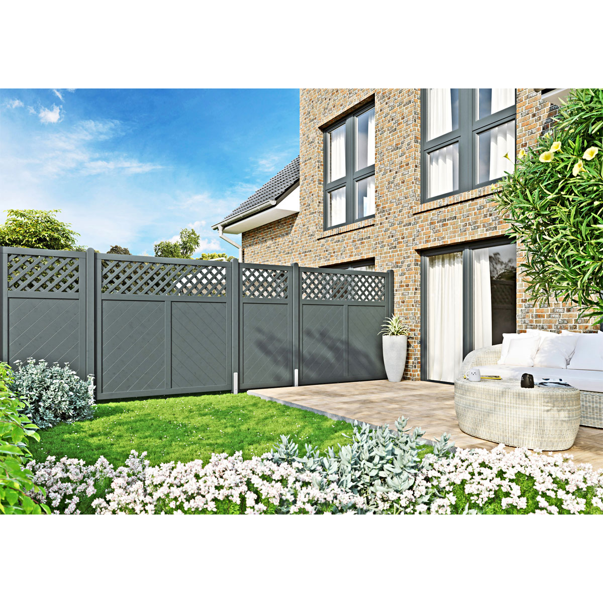 Massivzaun Pfosten, 9x9x188 cm