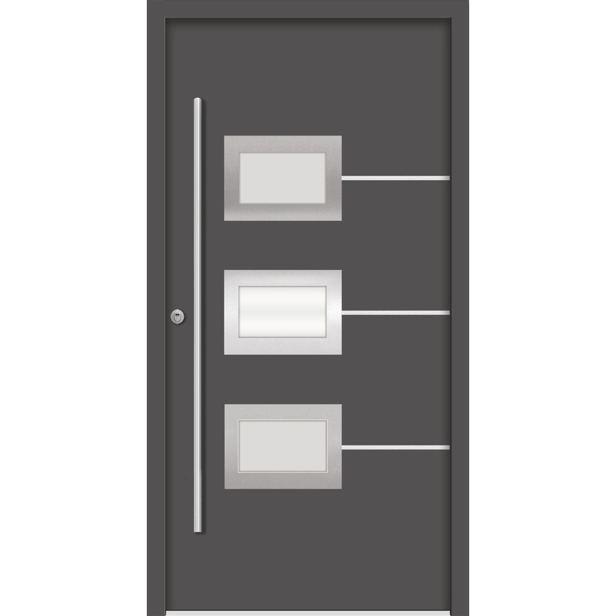 SplenDoor  Premium-Haustür Passivedoor Bergen RC2 energiesparend einbruchsicher anthrazit 100 x 200 cm links Bild 1
