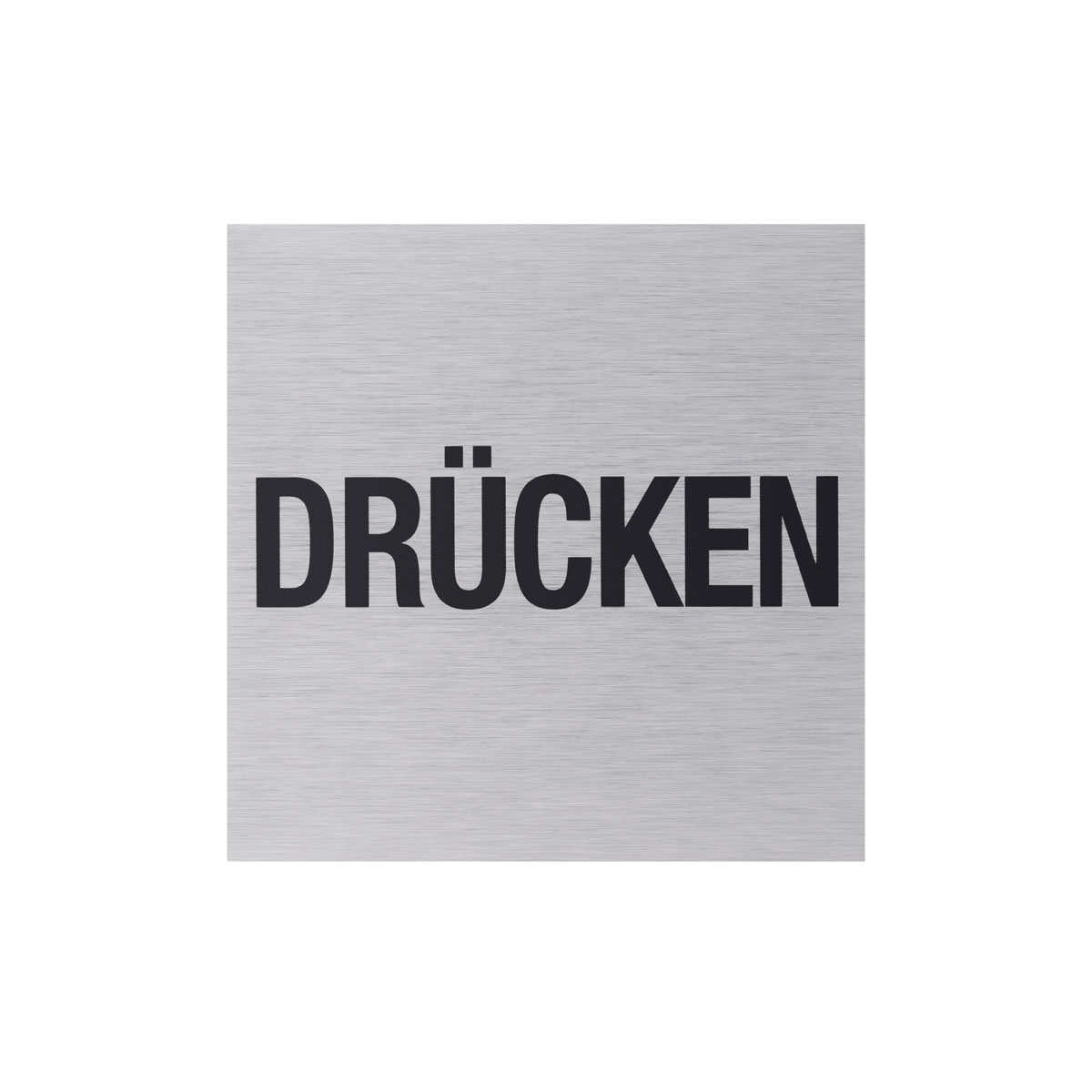 Metafranc Hinweisschild Drücken Aluminium grau