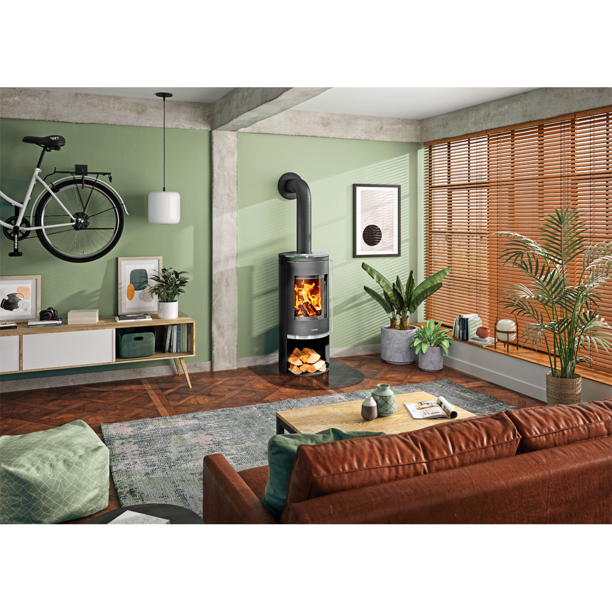 Kaminofen Faro 2.0 6kWStahl sw. Glas Anschl. oben/hinten 150mm Bild 2