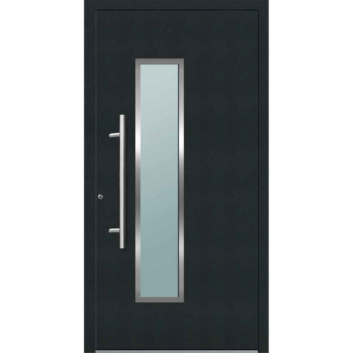 Aluminium Sicherheits-Haustür Ravenna Exklusiv 75 mm anthrazit 110 x 210 cm Anschlag links inkl Griffset