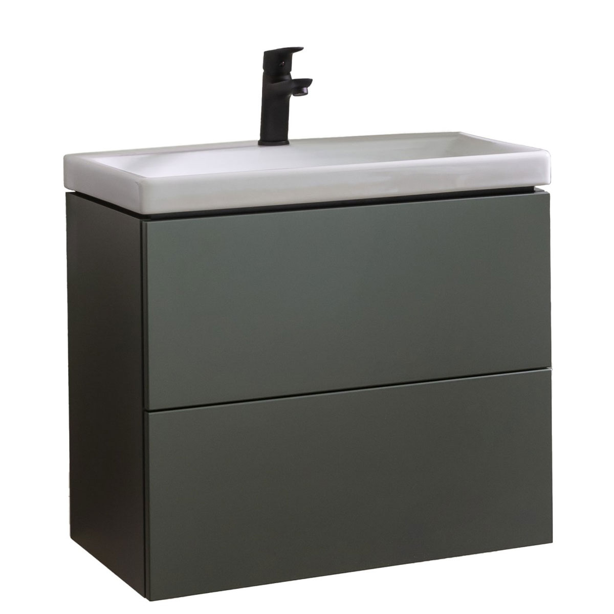 BADMOBIL Waschtischunterschrank CRAFT 63 x 54 x 36 cm 2 Schubladen mit Push-To-Open grün-matt Bild 2