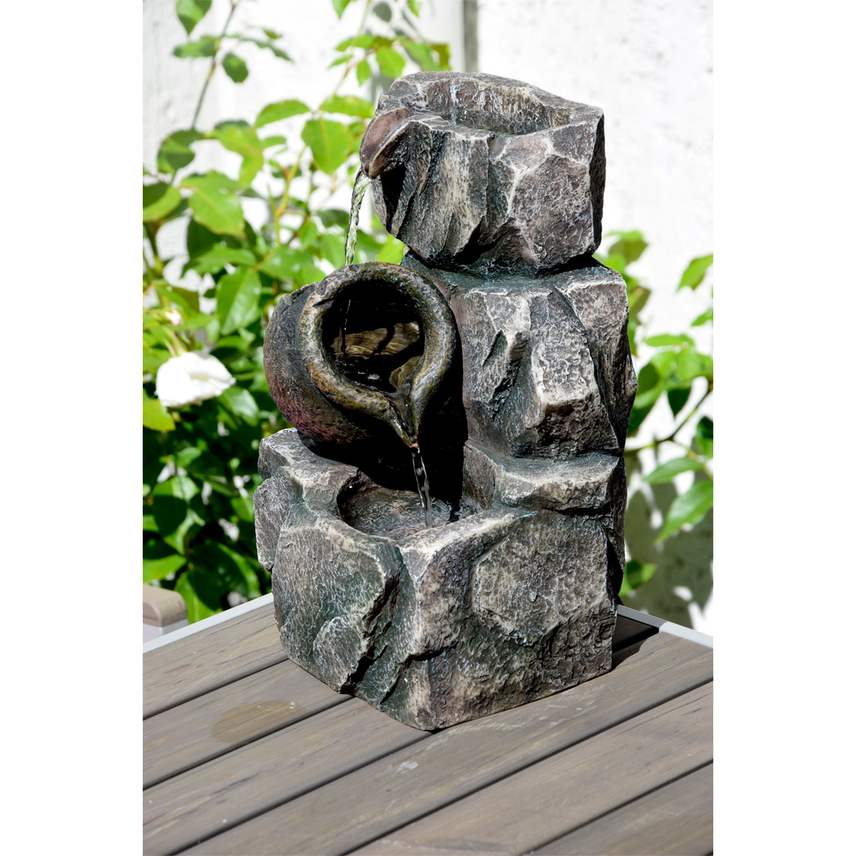dobar Design-Zimmerbrunnen 16,2 x 27 x 17,2 cm grau Bild 5