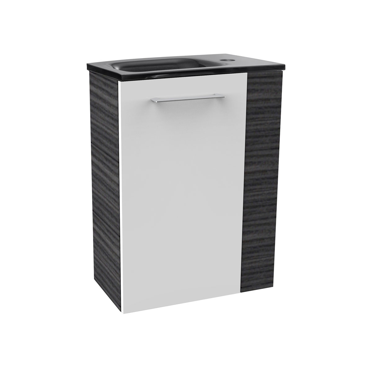 Fackelmann  Gäste-WC Waschtischunterschrank links SBC 440 x 600 x 243 mm DarkOak/Weiß Bild 4